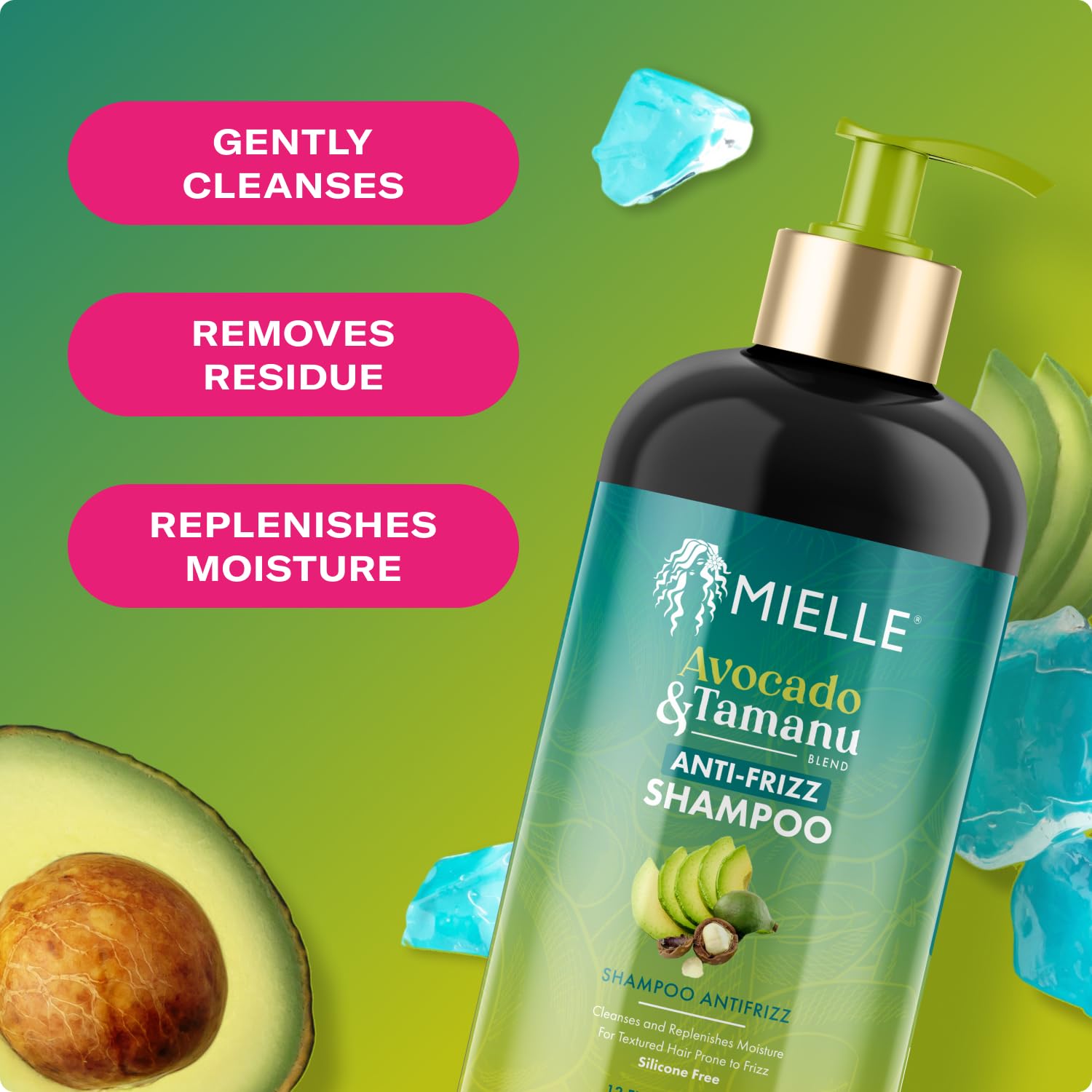 Mielle Anti-Frizz Set for Curly Hair - Shampoo, Conditioner, Curl Cream, Leave-In Conditioner, Mousse (5 Products) - Image 3