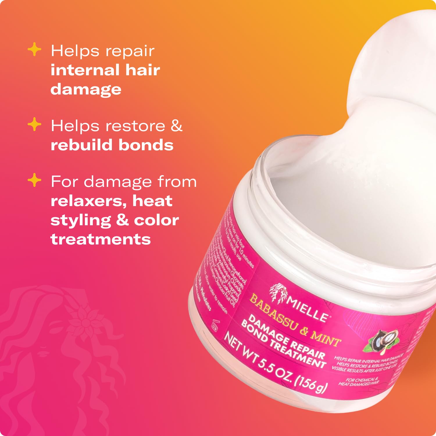 Mielle Full Babassu Mint Damage Repair Routine - Shampoo, Deep Conditioner, Leave-In, Bond Treatment, Curl Cream (5 Products) - Image 5