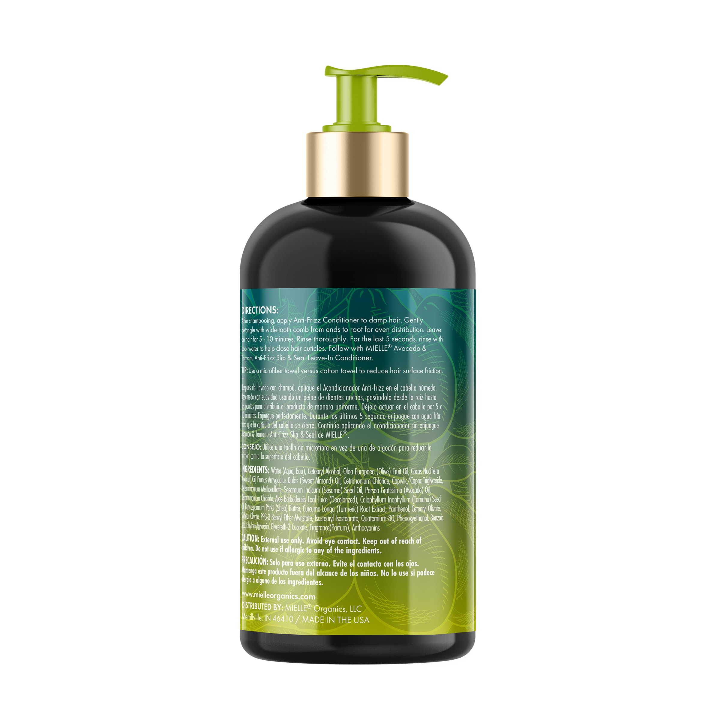 Mielle Organics Avocado & Tamanu Anti Frizz Conditioner for Women & Men - Detangling, Moisturizing & Smoothing Treatment - Frizz Control Detangler for Textured & Dry Hair - Prep for Styling, 12floz - Image 8