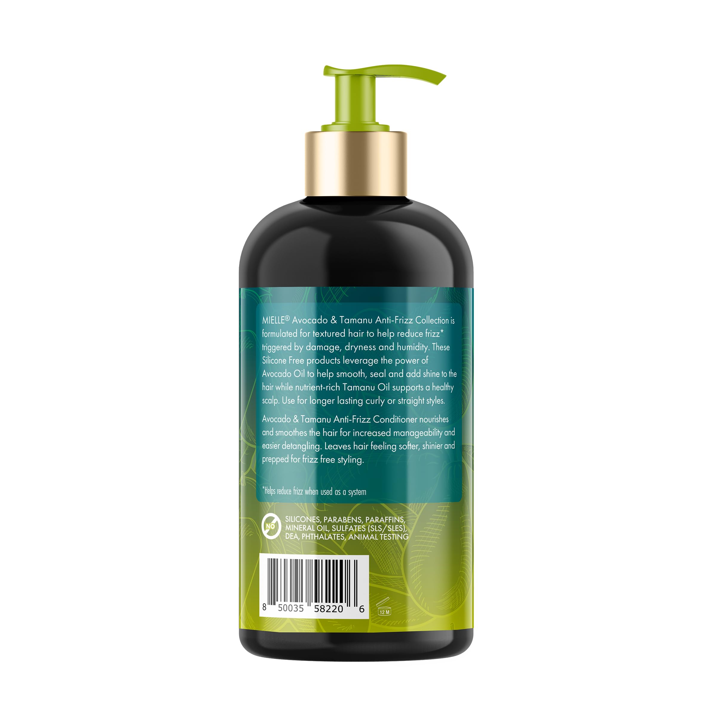 Mielle Organics Avocado & Tamanu Anti Frizz Conditioner for Women & Men - Detangling, Moisturizing & Smoothing Treatment - Frizz Control Detangler for Textured & Dry Hair - Prep for Styling, 12floz - Image 9