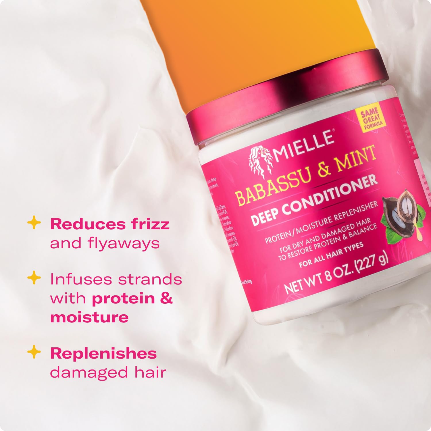 Mielle Organics Babassu & Mint Deep Conditioner with Pomegranate & Honey Shampoo - Image 6