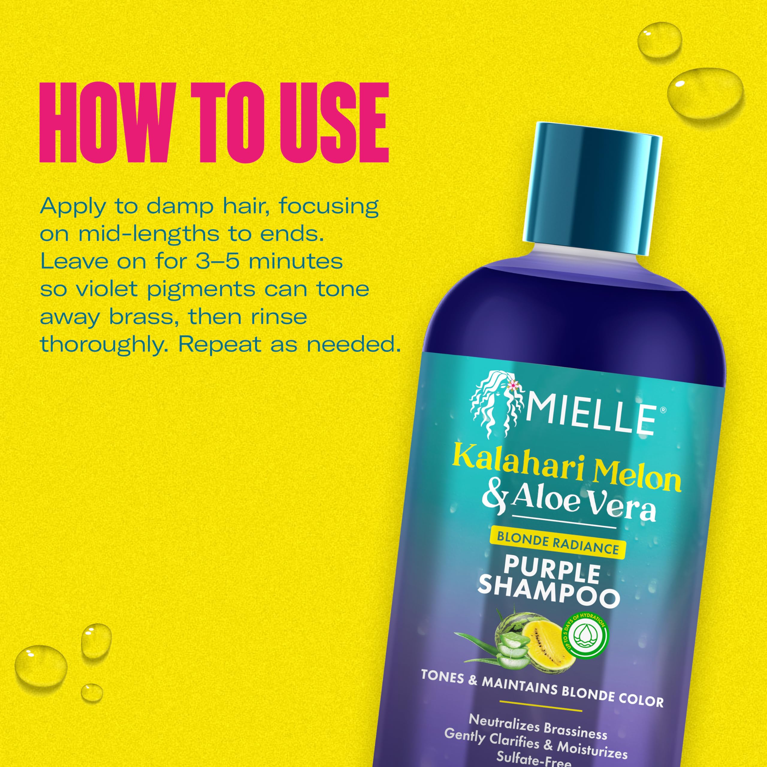Mielle Organics Kalahari Melon & Aloe Vera Blonde Enhancing Purple Shampoo - Image 6