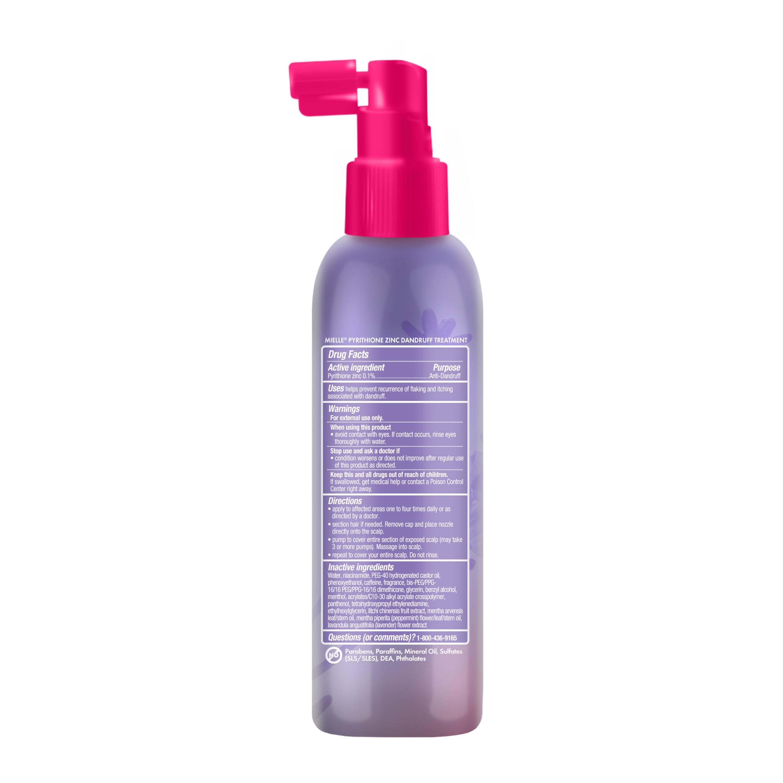 Mielle Organics Lavender & Lychee Daily Scalp Refresher, Pyrithione Zinc Dandruff Treatment Spray, Relieves Itch & Flakes, No Rinse Scalp Moisturizer with Niacinamide, For Dry Itchy Scalp, 4 fl oz - Image 8
