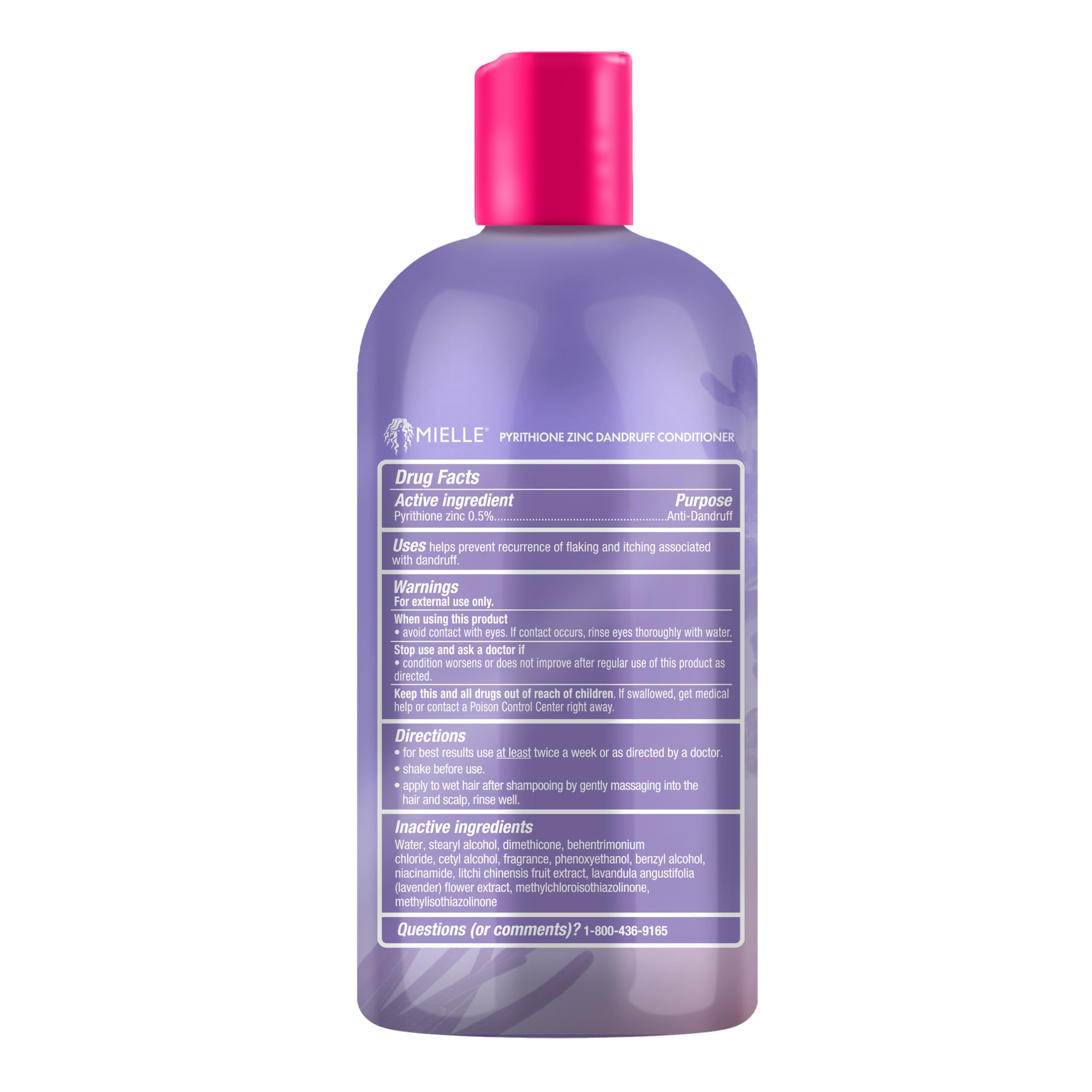 Mielle Organics Lavender & Lychee Scalp Soothing Conditioner, Pyrithione Zinc Dandruff Treatment Conditioner, Relieves Itch & Flakes, Moisturizing Conditioner with Niacinamide, 12 fl oz - Image 8