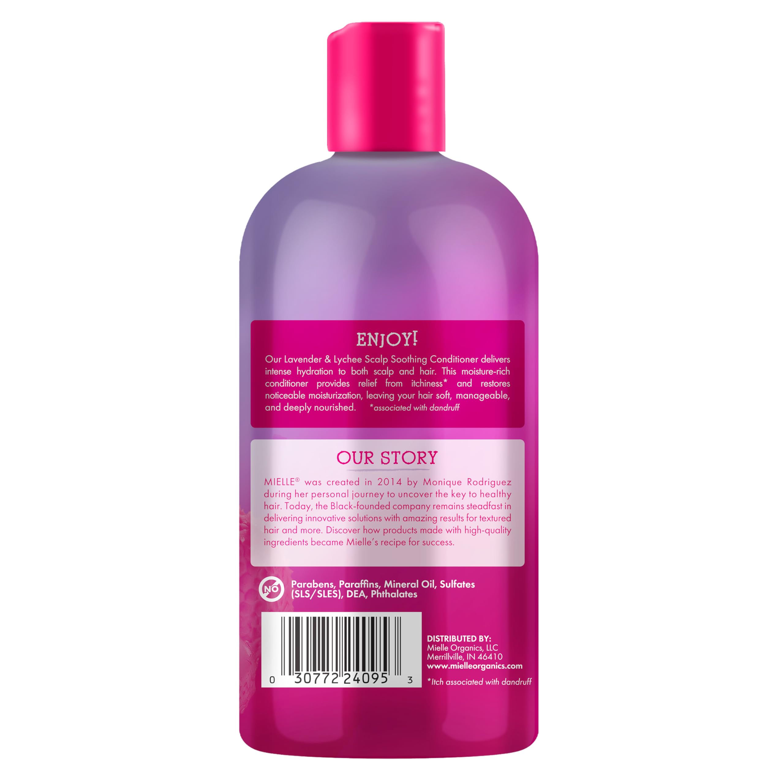 Mielle Organics Lavender & Lychee Scalp Soothing Conditioner, Pyrithione Zinc Dandruff Treatment Conditioner, Relieves Itch & Flakes, Moisturizing Conditioner with Niacinamide, 12 fl oz - Image 9