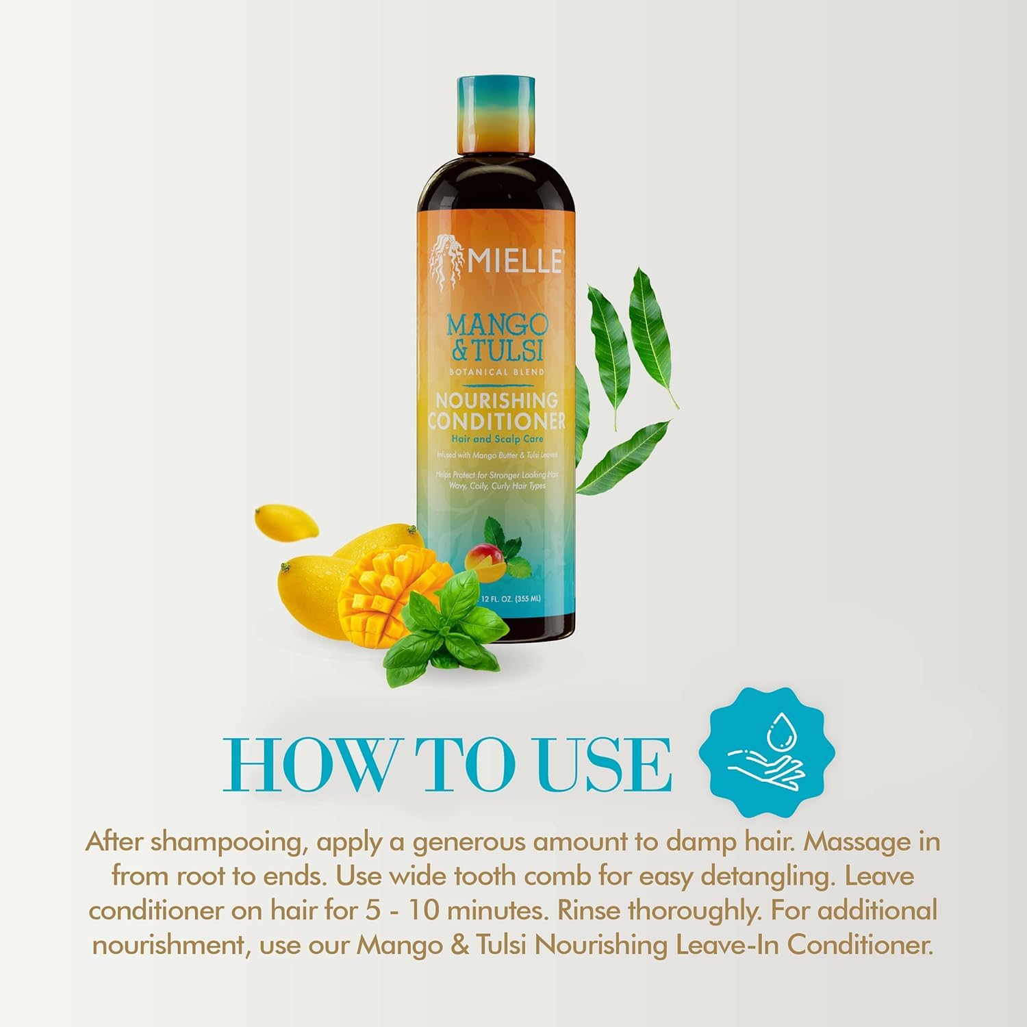 Mielle Organics Mango & Tulsi Nourishing Conditioner (12 Oz) - Image 6