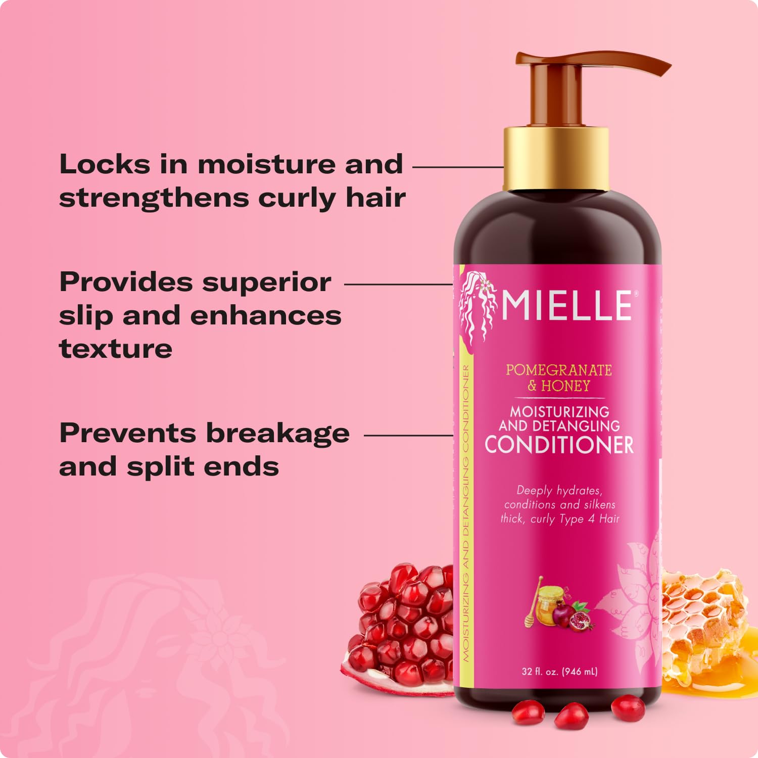 Mielle 4C Bundle - Shampoo, Conditioner, Leave-In Conditioner, Curl Gel Cream (4 Products) - Image 4