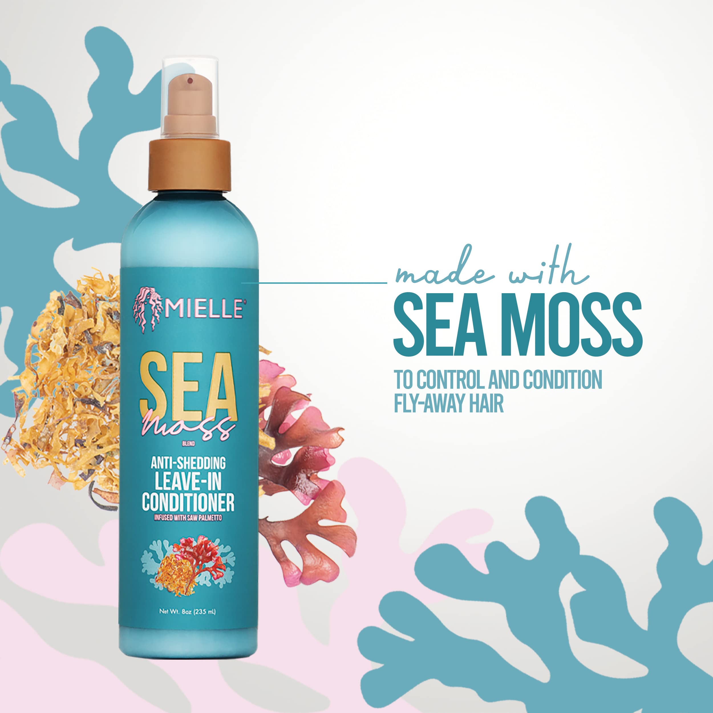 Mielle Organics Sea Moss Anti-Shedding Leave In Conditioner for Curly Hair - Moisturizing Leave In Treatment Spray to Detangle, Style and Refresh Curls (8 Oz) - Image 4